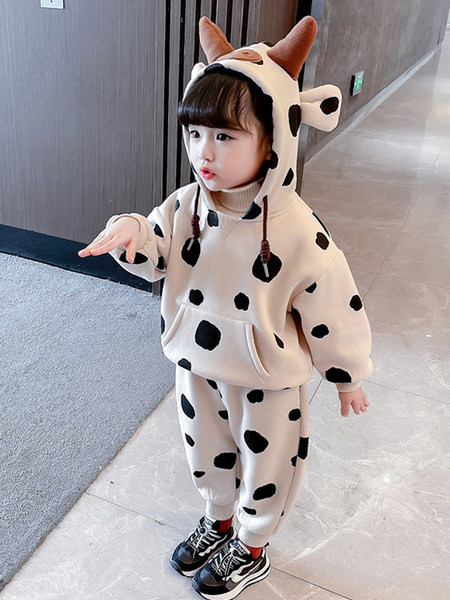 Vaikiškas laisvalaikio komplektas mergaitėms su gobtuvu