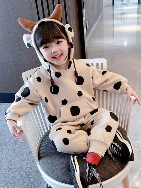 Vaikiškas laisvalaikio komplektas mergaitėms su gobtuvu