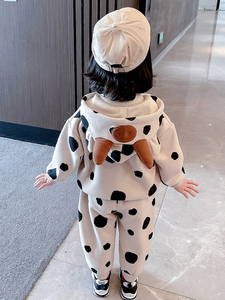 Vaikiškas laisvalaikio komplektas mergaitėms su gobtuvu