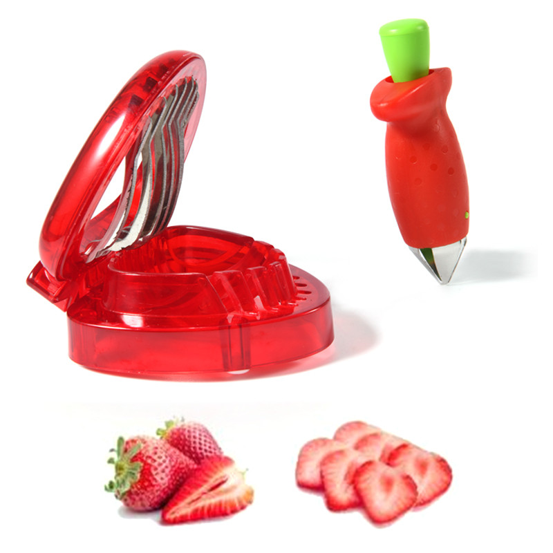 1 buc/ 2 buc. Instrumente de bucătărie pentru fructe, tăietor de căpșuni, tăietor de căpșuni, decorticator de căpșuni, pentru îndepărtarea tulpinii de frunze