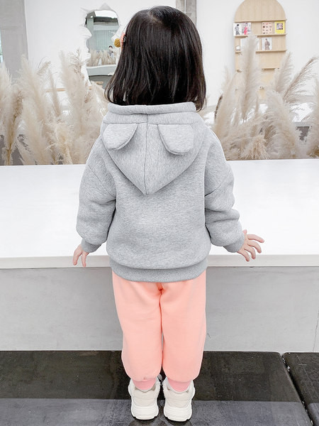 Set sport din două piese pentru fete cu glugă și căptușit