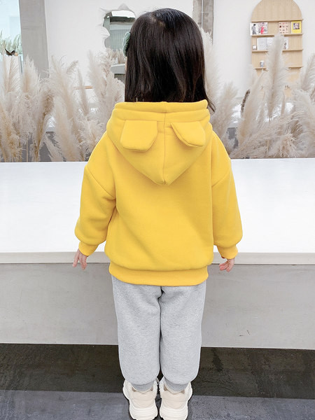 Set sport din două piese pentru fete cu glugă și căptușit