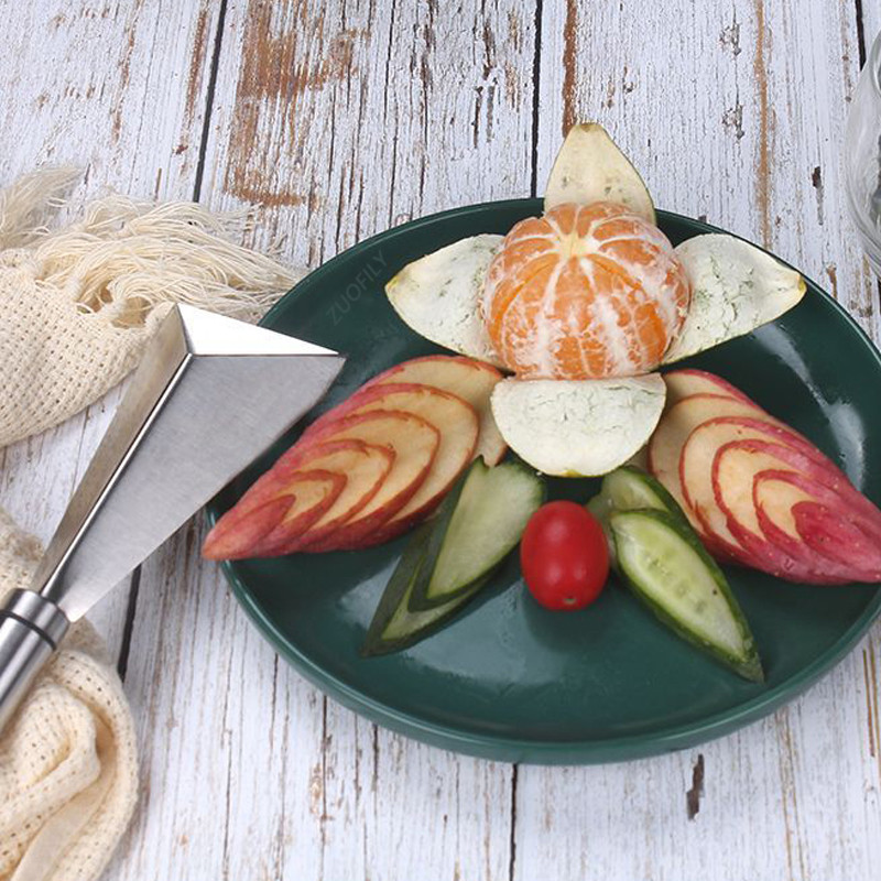 1 vnt. nerūdijančio plieno vaisių drožimo peilis trikampis obuolių dryžuotas agurkų pjaustyklė daržovių pjaustyklė virtuvės įrankis Viešbučių prietaisai