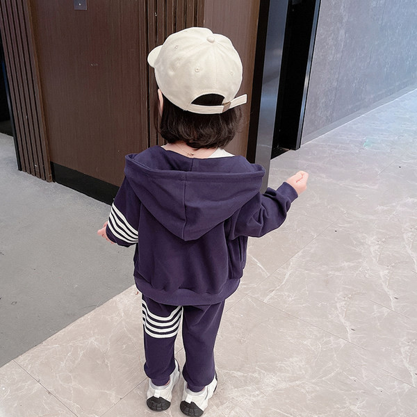 Mergaičių dviejų dalių džemperis ir kišeninis sportinis komplektas