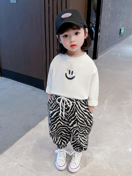 Set bluza si pantaloni copii cu cravate pentru fete