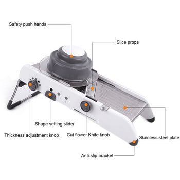 Slicer Mandoline Vegetable Cutter Εγχειρίδιο Επαγγελματικό τρίφτη με ρυθμιζόμενο 304 λεπίδες από ανοξείδωτο ατσάλι φυτικό εργαλείο κουζίνας