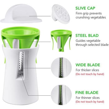 Heavy Duty Spiralizer Vegetable Slicer Vegetable Spiral Slicer Cutter Ζυμαρικά κολοκυθάκια Noodle Spaghetti Maker Αποφλοιωτής