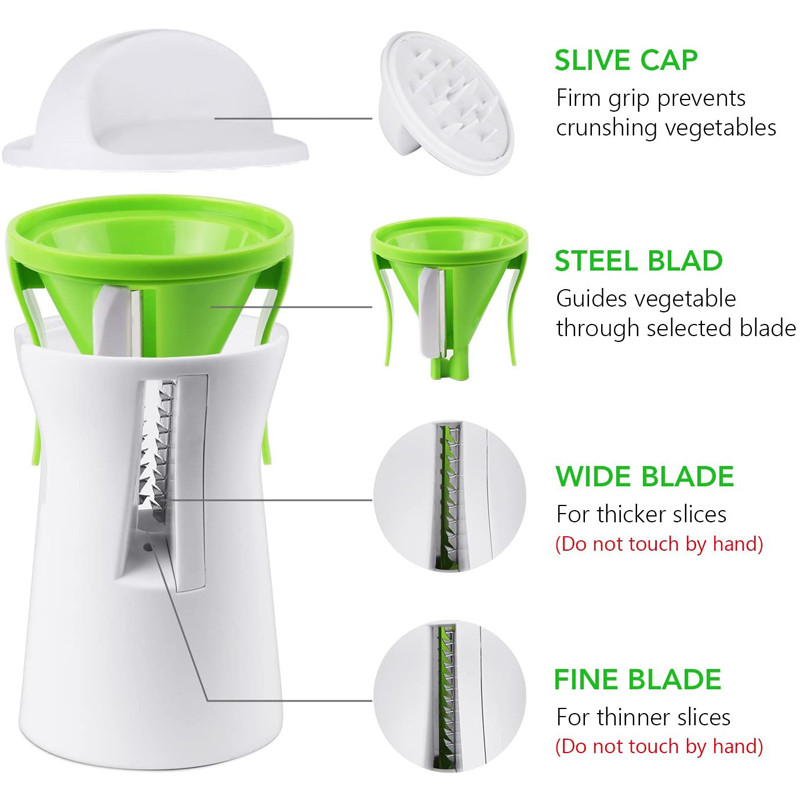 Heavy Duty Spiralizer Tăiător de legume Tăiător de legume în spirală Cutter Dovlecei Paste Fidea Spaghetti Maker Peeler