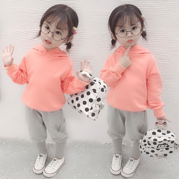 Dviejų dalių sportinis komplektas su gobtuvu mergaitėms