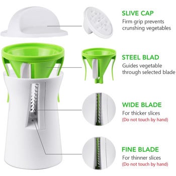 Heavy Duty Spiralizer Vegetable Slicer Vegetable Spiral Slicer Cutter Ζυμαρικά κολοκυθάκια Noodle Spaghetti Maker Αξεσουάρ κουζίνας