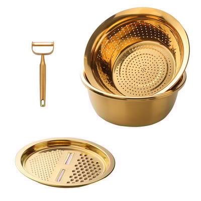 Kuhinjski alat Odvodni lonac od nehrđajućeg čelika Cjedilo Košara Rezač povrća Sjeckalica za hranu Rezač povrća Ribelica Kuhinjski pribor