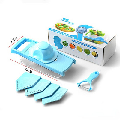 Daržovių pjaustyklės rankinis daugiafunkcinis vaisių pjaustyklės trintuvas, nutekėjimo krepšelio pjaustyklės Įtaisas, reguliuojamas virtuvės priedai