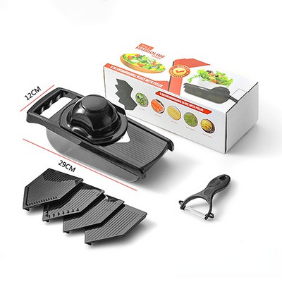 Daržovių pjaustyklės rankinis daugiafunkcinis vaisių pjaustyklės trintuvas, nutekėjimo krepšelio pjaustyklės Įtaisas, reguliuojamas virtuvės priedai