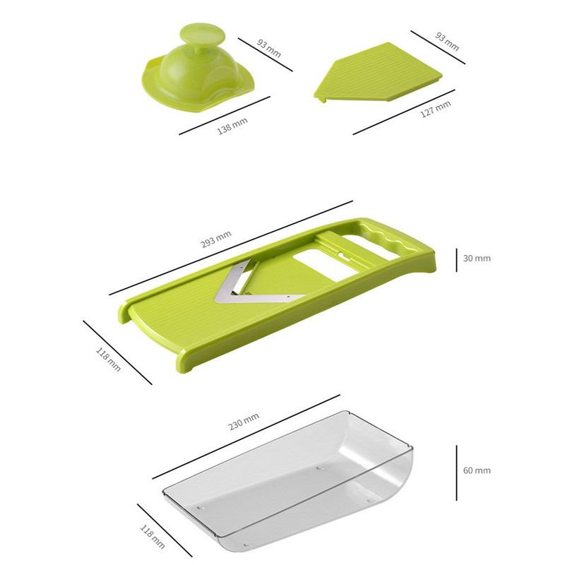 Daržovių pjaustyklės rankinis daugiafunkcinis vaisių pjaustyklės trintuvas, nutekėjimo krepšelio pjaustyklės Įtaisas, reguliuojamas virtuvės priedai