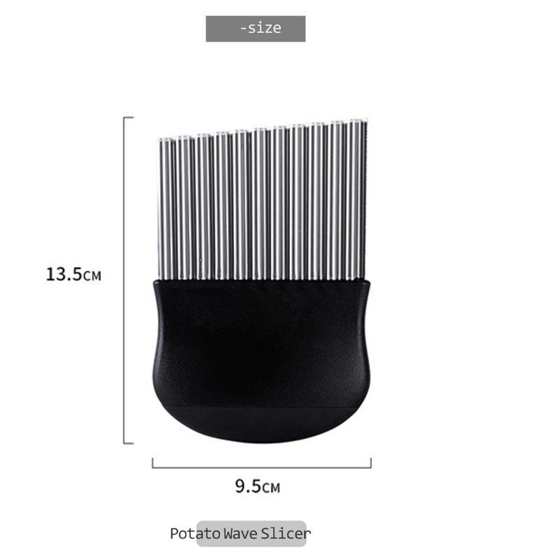 Hasábburgonya vágó burgonyaszeletelő rozsdamentes acél fogazott penge könnyen szeletelhető vágott zöldség gyümölcs szerszám hullám aprító kés 1db