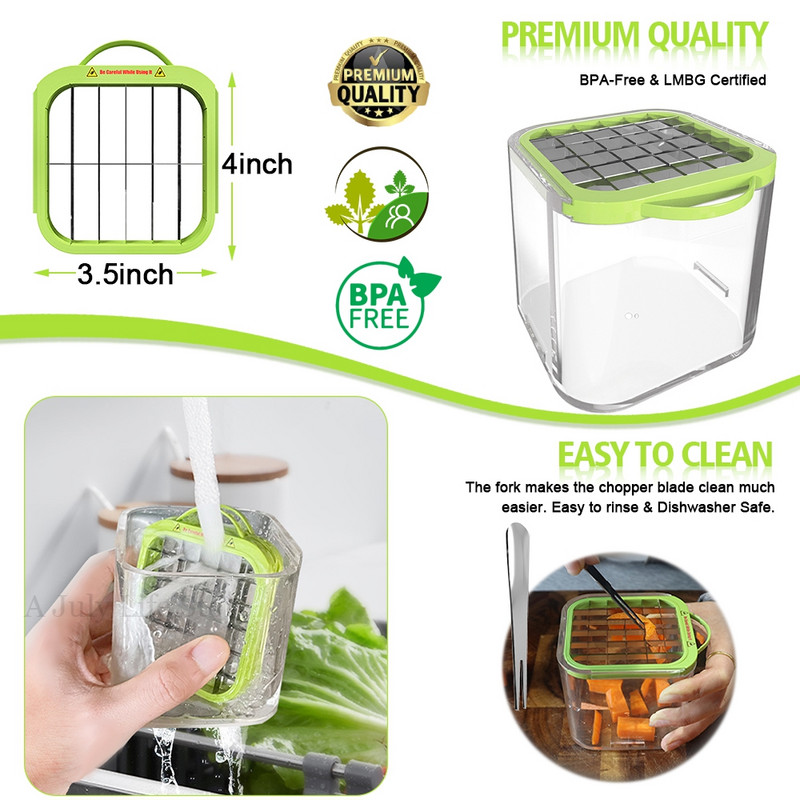 Višenamjenski rezač povrća Ručni rezač povrća za mrkvu, krumpir, rajčicu, luk, sjeckalica, kockice, alati za salatu, povrće i voće