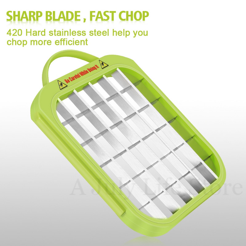 Višenamjenski rezač povrća Ručni rezač povrća za mrkvu, krumpir, rajčicu, luk, sjeckalica, kockice, alati za salatu, povrće i voće