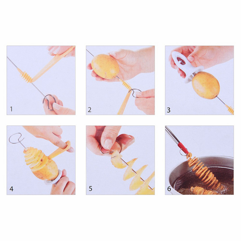 1Set Spiralni rezač krumpira DIY Rezač Kuhinjski pribor Spiralizator za povrće Spiralni rezač krumpira Rezač Kuhinjski pribor Alati