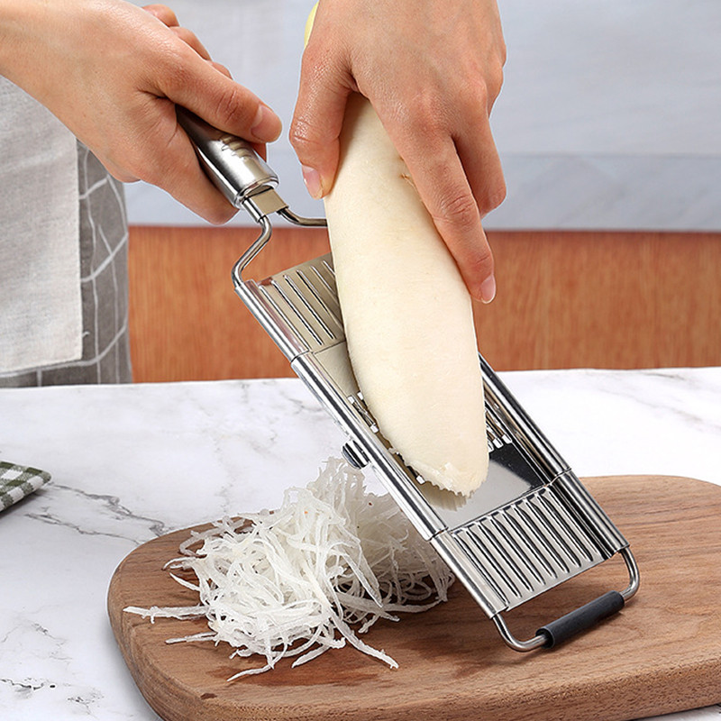 Tocător de legume 3 în 1/4 în 1 din oțel inoxidabil Cuțit manual portabil de tăiat legume Instrument de bucătărie ușor de curățat pentru răzătoare cu mâner