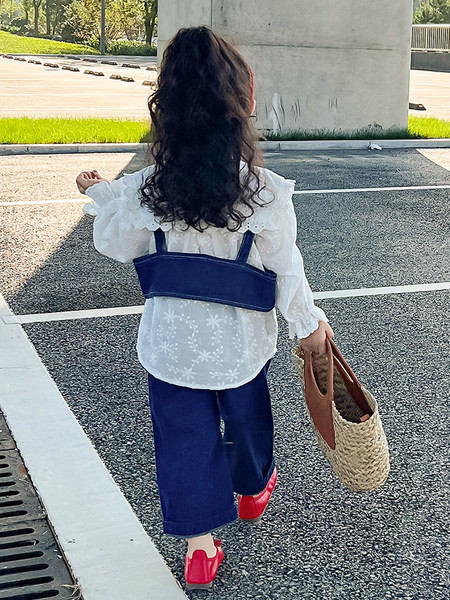 Vaikiškas džinsinis rinkinys mergaitei, dviejų dalių rinkinys