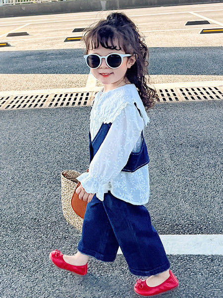 Vaikiškas džinsinis rinkinys mergaitei, dviejų dalių rinkinys