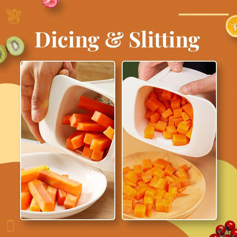 2 az 1-ben Zöldség aprító kockára és szeletelésére