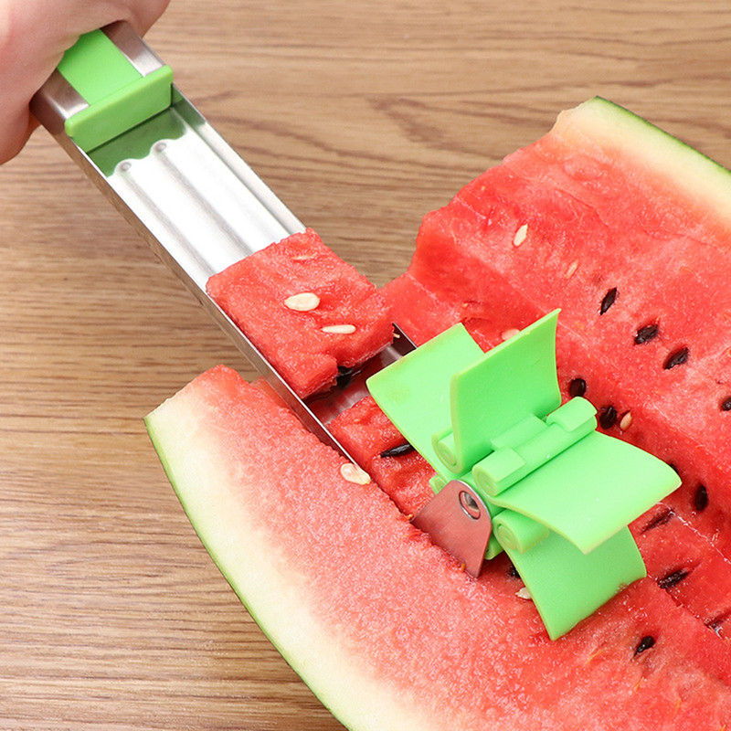 Arbūzų pjaustyklės pjaustyklės žnyplės vaisius melionas nerūdijančio plieno įrankiai arbūzo pjaustymas gaivus arbūzo kubeliai virtuvės įrankiai