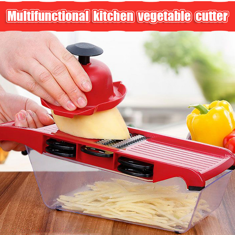 Daržovių pjaustyklė daržovių pjaustyklėms Bulvių skustukas Daugiafunkcis morkų vaisius 6 viename Įtaisai Virtuvės reikmenys Rinkinys Įrankiai