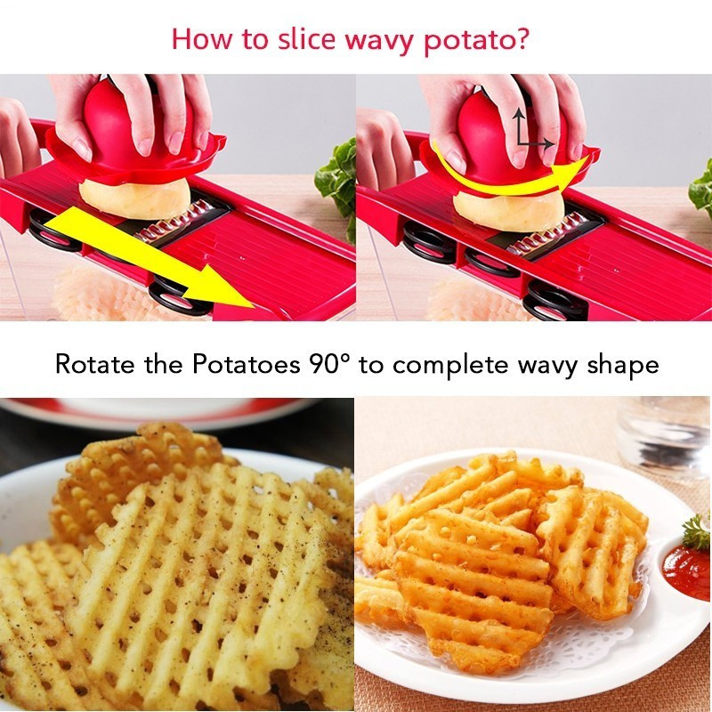 Dispozitiv de tăiat legume multifuncțional Accesorii pentru bucătărie Cutter Papaya Mașină de tăiat fructe Mașină de bărbierit pentru morcovi Dispozitiv de tăiat unelte pentru șofer