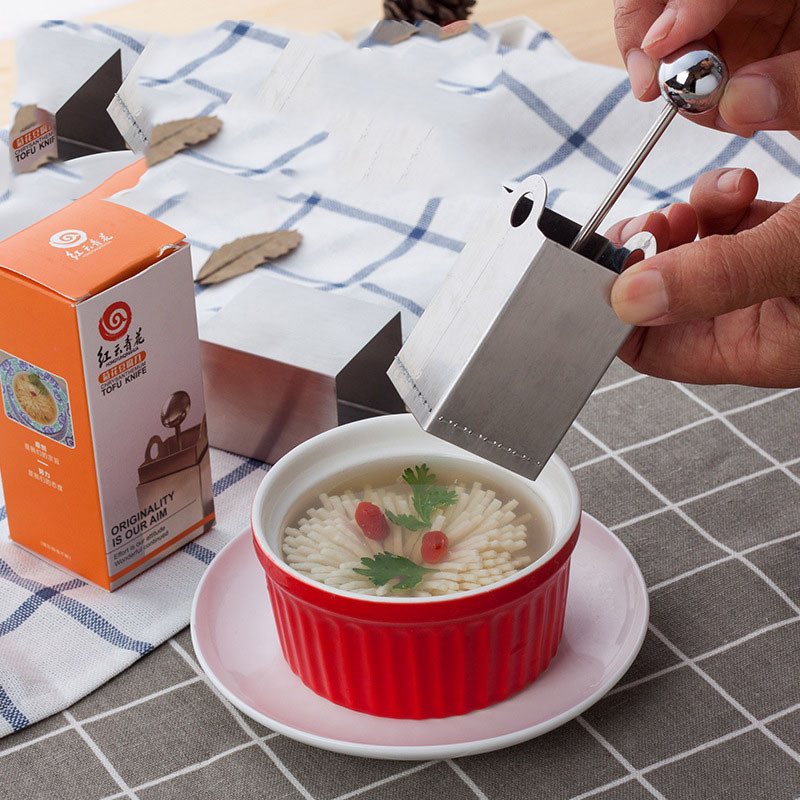 Creativ din oțel inoxidabil Tofu Presă Tofu Tofu Tofu Maker Kit de matriță DIY Tofu Cutter Instrumente de bucătărie