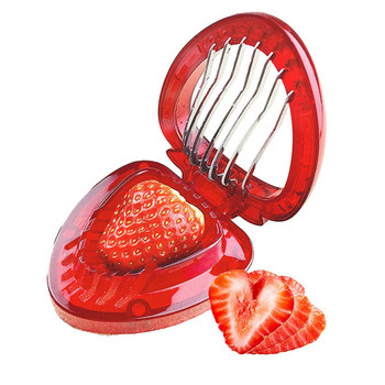 Strawberry Slicer Fruit Cutter Εργαλείο κοπής σαλάτας από ανοξείδωτο ατσάλι Strawberry cutter Fruit Slicer φορητό Gadgets κουζίνας