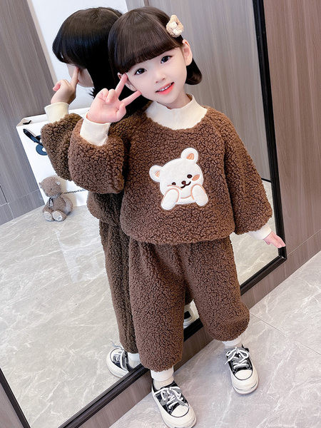 Zimski dvodijelni komplet hlača i bluze s aplikacijama za djevojčice