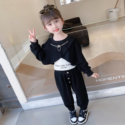 Šviesių ir tamsių spalvų sportinis komplektas mergaitėms