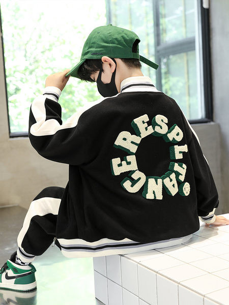 Set sport pentru copii pentru baieti cu fermoar si guler