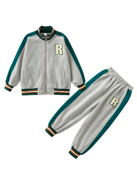 Set sport pentru copii pentru baieti cu fermoar si guler