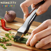 Virtuvės daugiafunkcis svogūnų peilių pjaustytuvas daržovių įrankis smulkintuvas Aštrus nerūdijantis susmulkintas žaliųjų svogūnų peilis pjaustyklė