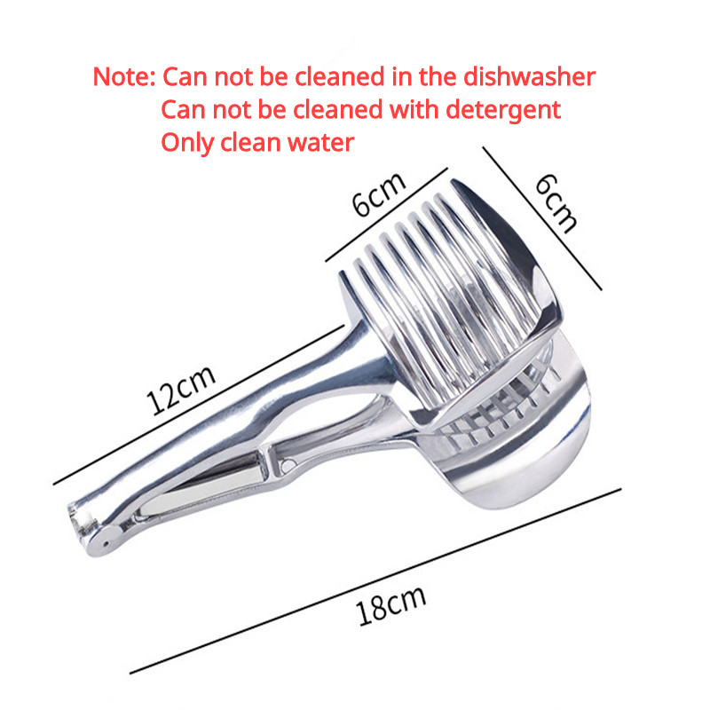 Gadget de bucătărie Suport pentru ceapă la îndemână din oțel inoxidabil Mașină de tăiat cartofi, roșii, tăietor de legume și fructe, unelte de siguranță pentru gătit, accesorii