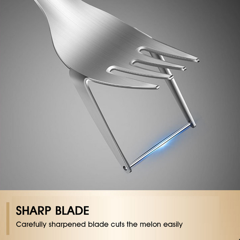 Furculiță pentru pepene verde Cuțit pentru tăiat Fructe Pepene Pepene Unelte din oțel inoxidabil Taiere pepene verde Accesorii pentru cuburi de pepene verde