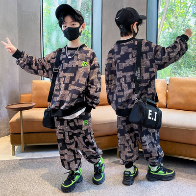 Set pantaloni și bluze cu imprimeu casual pentru băieți