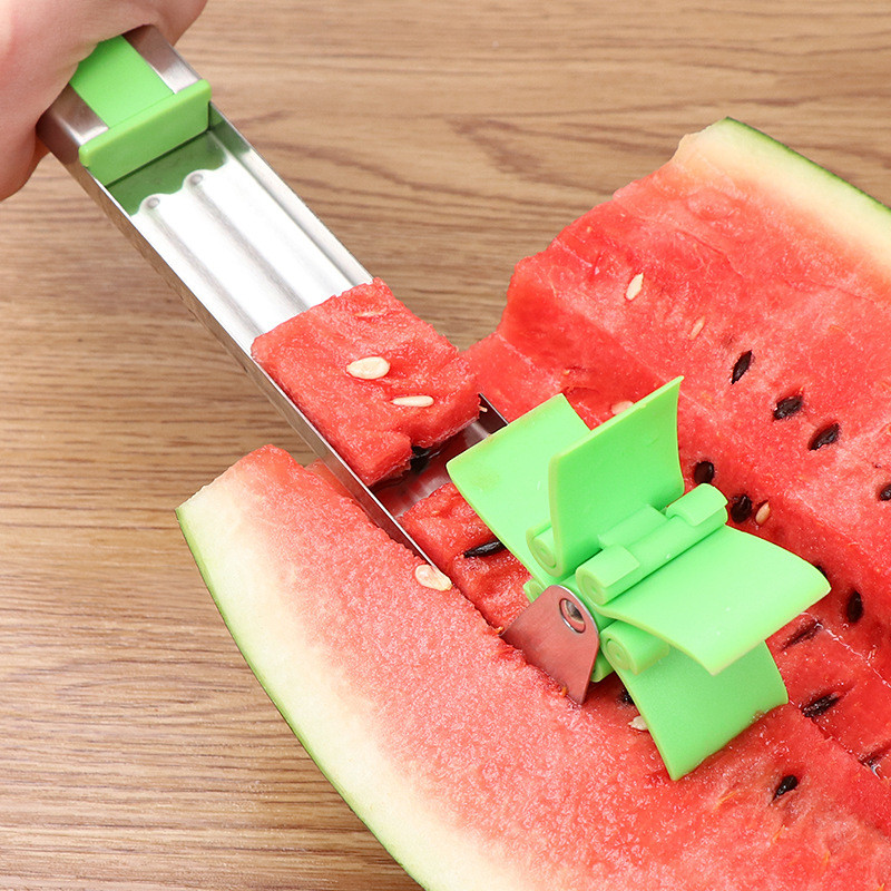 Tăiător de pepene verde Corer de fructe de pepene galben Instrument de tăiat din oțel inoxidabil Mașină de tăiat cuburi de moara de vânt Accesorii pentru decorarea bucătăriei