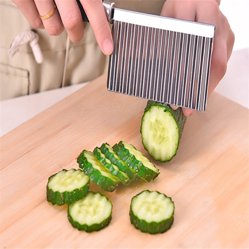 Rezani krumpir od nehrđajućeg čelika Wave Nož Sjeckalica Sjeckalica za krumpir Rezač s rupom za vješanje Kuhinjski alat