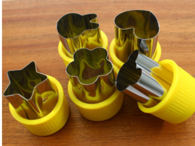 Virtuvės prietaisai 5 vnt. Daržovių pjaustytuvų formelių rinkinys „Pasidaryk pats“ sausainių pjaustyklės, gėlė vaikams, formos skanėstai maistui vaisių pjaustyklės formelės