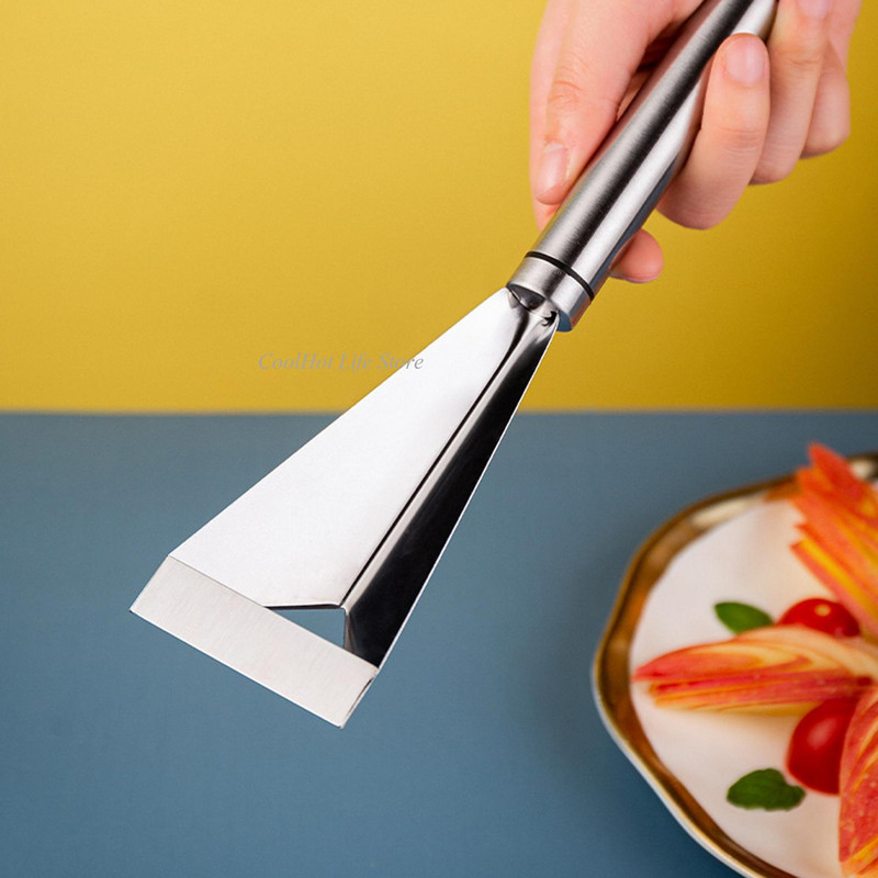 Új gyümölcshámozó rozsdamentes acél háromszög gyümölcsfaragó kés Gyümölcstálal Artifact Csúszásmentes faragó penge konyhai eszköz