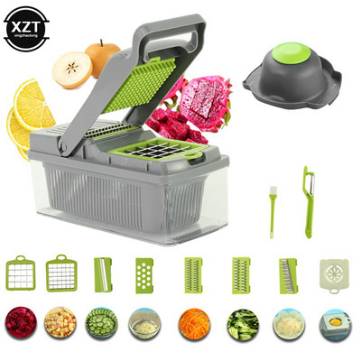 8 u 1 višenamjenski rezač povrća Sjeckalica Rezač krumpira Ribelica za mrkvu Pribor Naprava Čelična oštrica Kuhinjski alat za rezanje