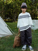 Set casual de pantaloni largi și bluză cu dungi pentru băieți