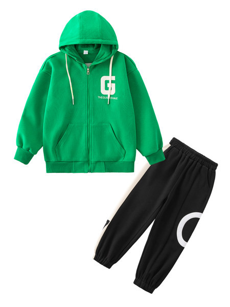 Set casual pentru copii cu cravate si buzunar