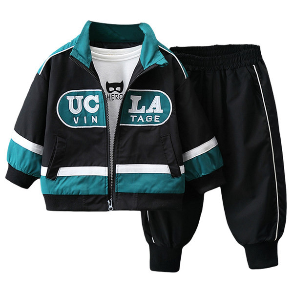 Vaikiškas sportinis kelnių ir striukės komplektas su užtrauktuku berniukams