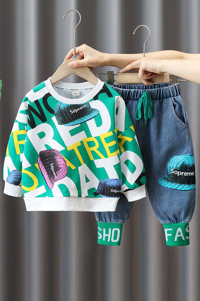 Dječji casual set s printom i vezicama