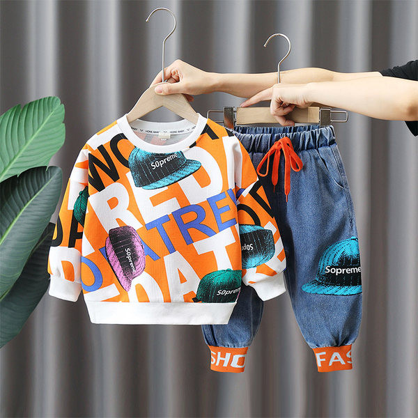 Dječji casual set s printom i vezicama