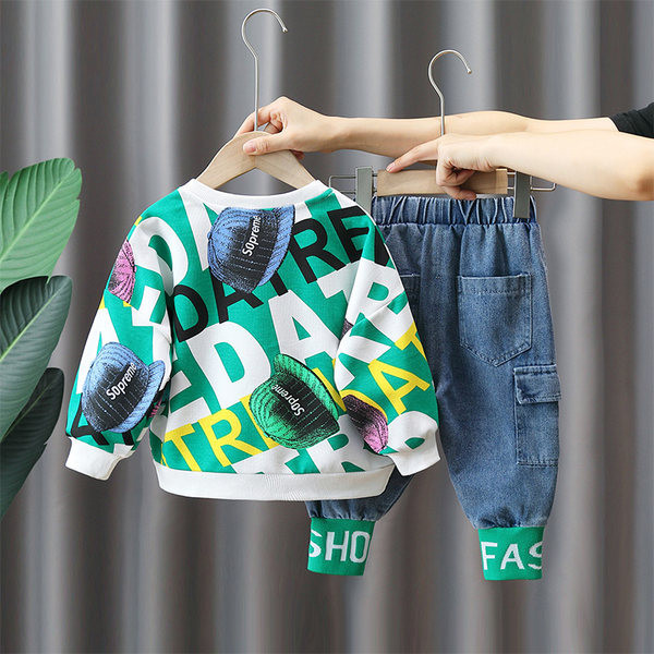 Dječji casual set s printom i vezicama